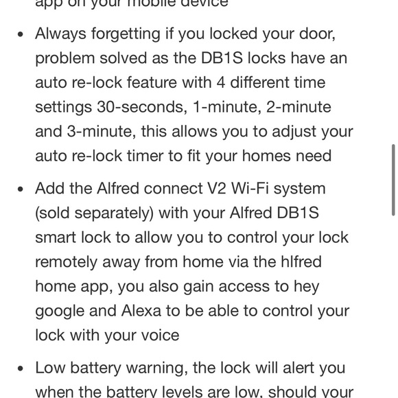 Alfred Touchscreen Smart Deadbolt - Picture 6 of 9